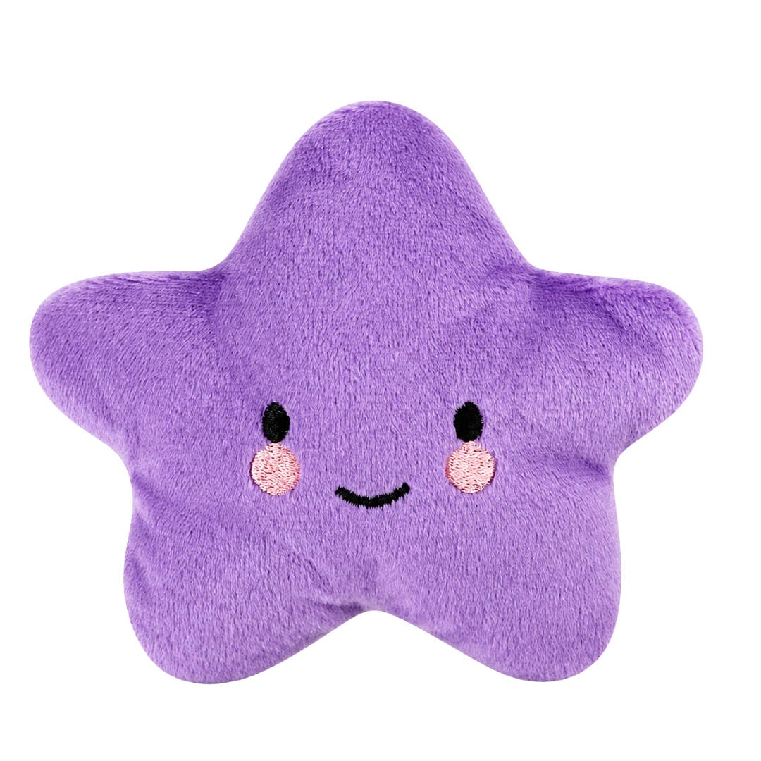 Plush Star Squeaky Pet Toy Soft Chew Toy for Dogs and Cats - Purple