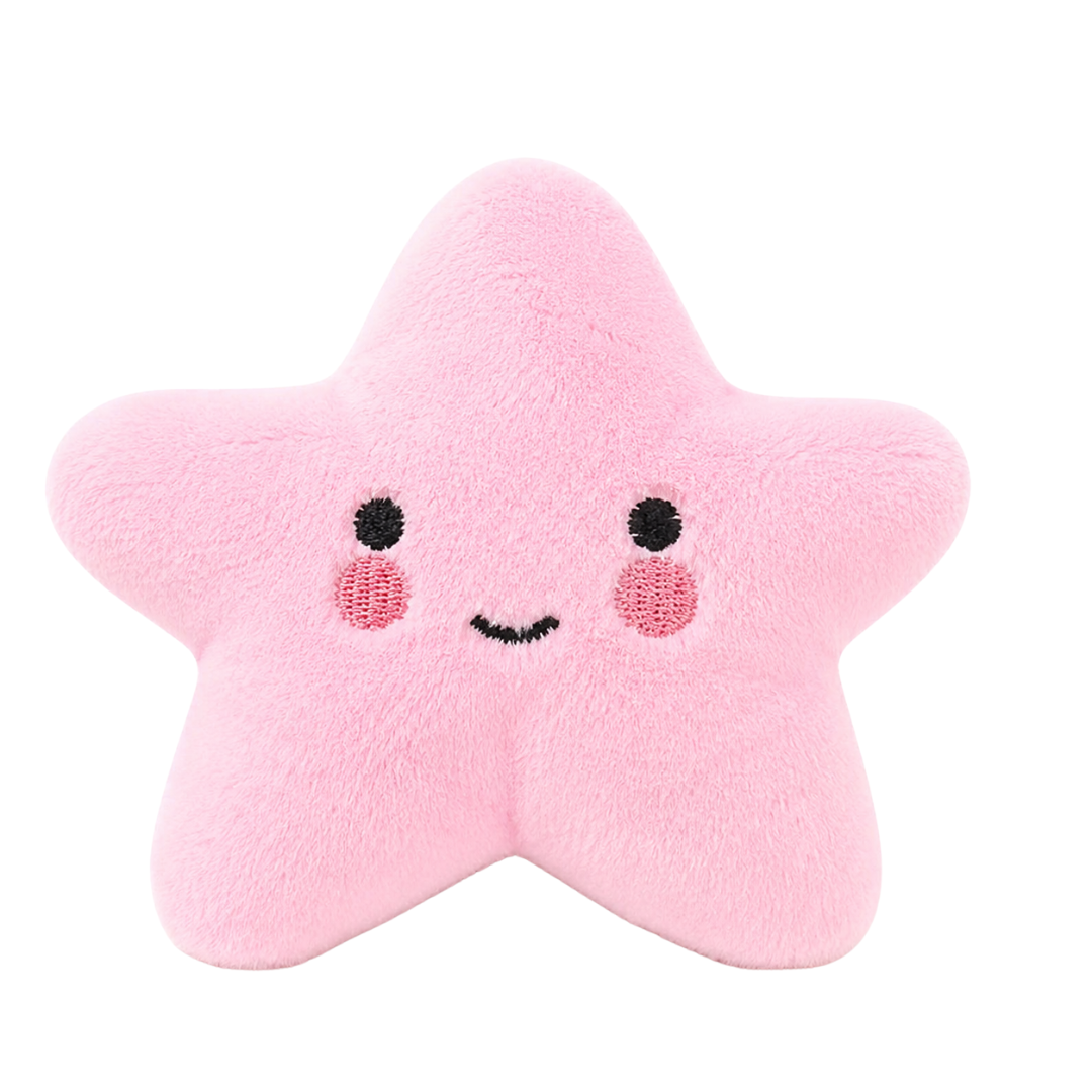 Plush Star Squeaky Pet Toy for Dogs and Cats - Pink