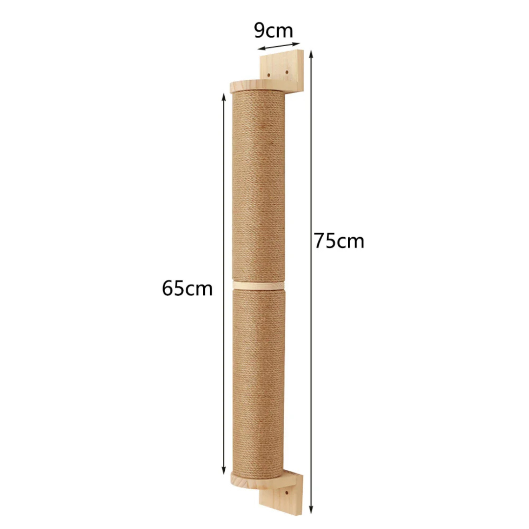 Wall Mounted Cat Scratching Post Wooden Climbing Furniture for Large and Small Cats 73CM