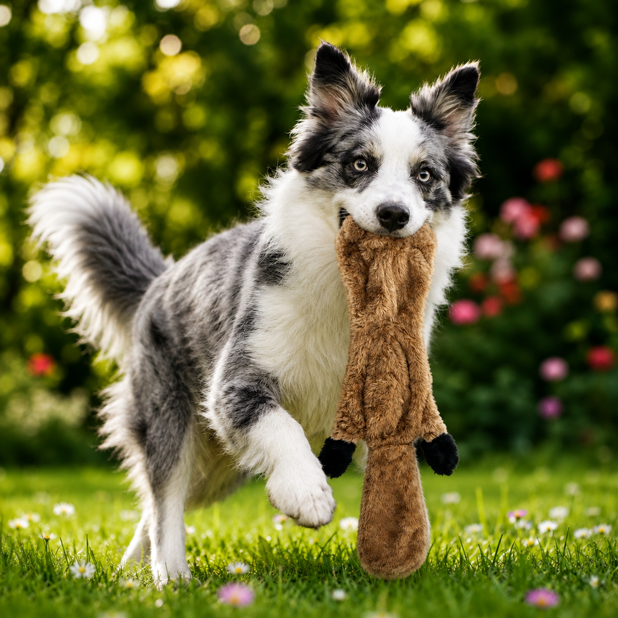 Squirrel Plush Dog Toy No Stuffing 45cm