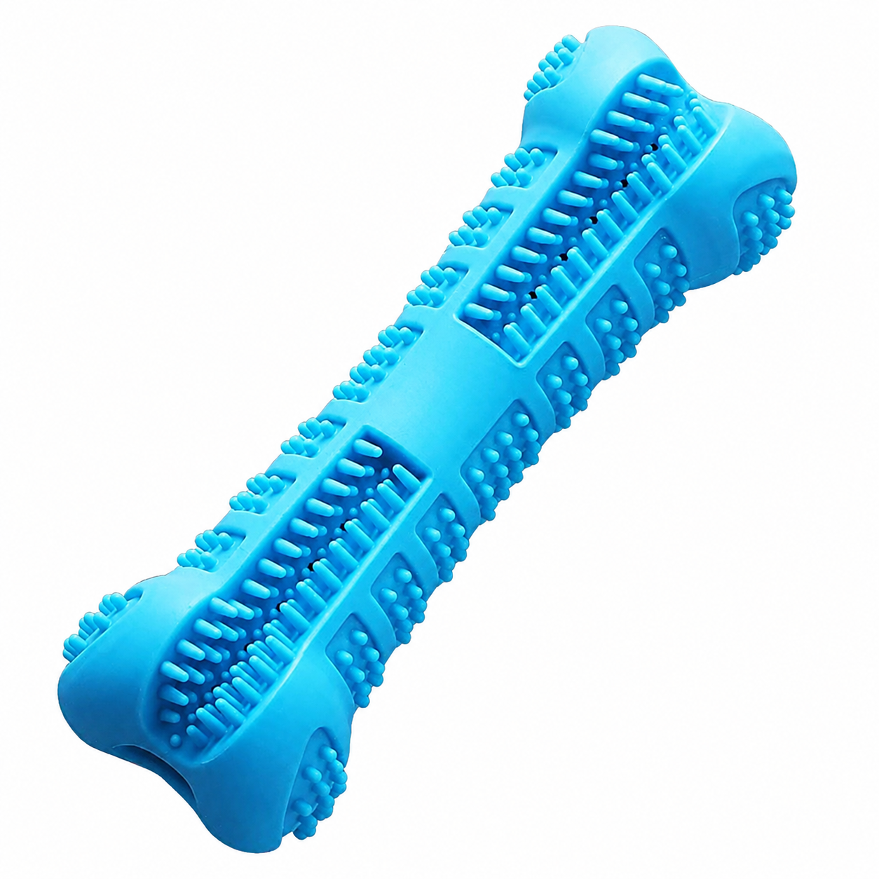 Pet Oral Care Chew Toy Soft Rubber Dog Toothbrush Stick with 360 Degree Cleaning Design - Blue