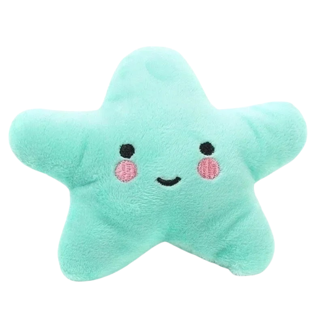 Interactive Plush Star Pet Toy with Squeaker Soft Play and Chew Toy for Dogs and Cats - Green