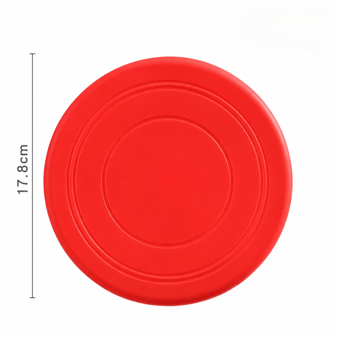 Rubber Flying Disc Dog Toy for Outdoor Fetch and Training Play - Red