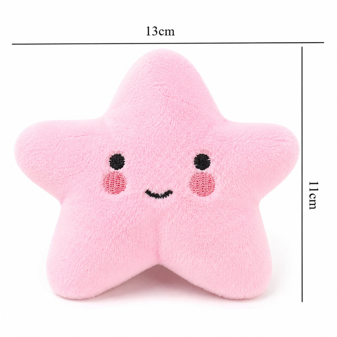 Plush Star Squeaky Pet Toy for Dogs and Cats - Pink