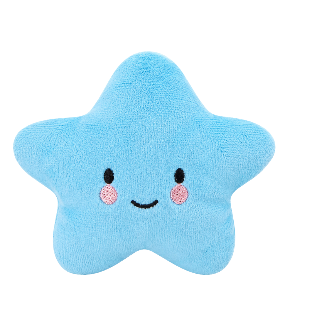 Plush Star Squeaky Toy with Soft Chew Design for Dogs and Cats - Light Blue
