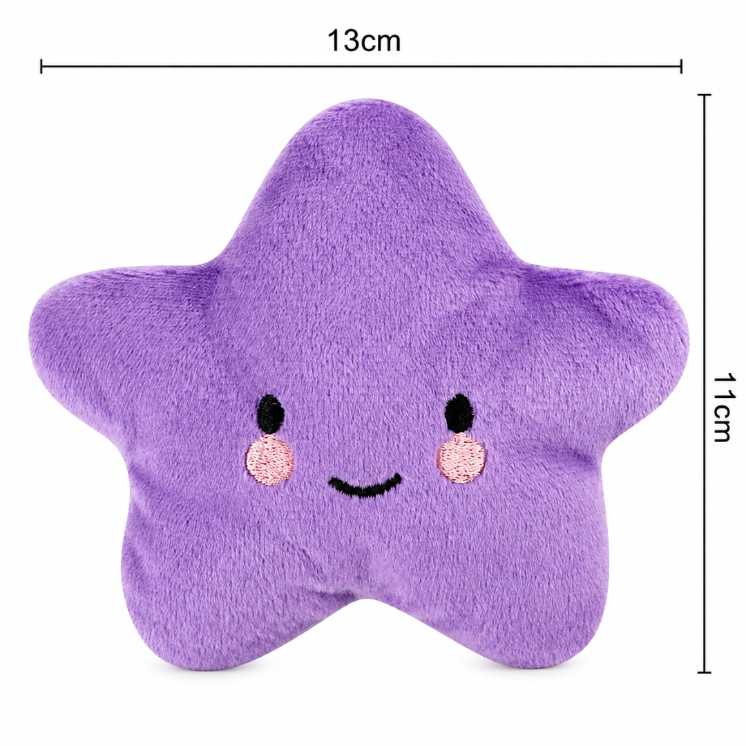 Plush Star Squeaky Pet Toy Soft Chew Toy for Dogs and Cats - Purple