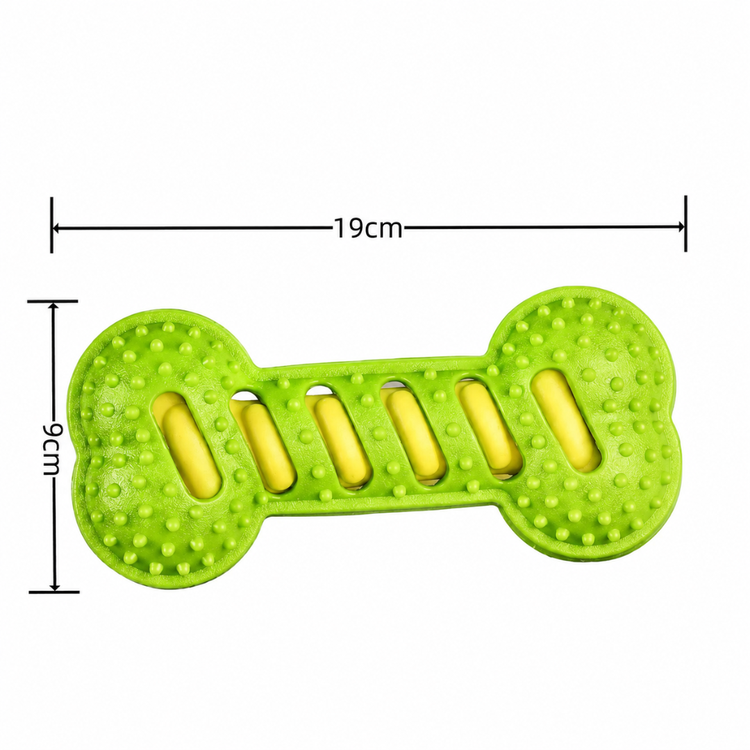 Durable Rubber Dog Chew Toy Squeaky Bone Interactive Play Toy for Puppies and Dogs