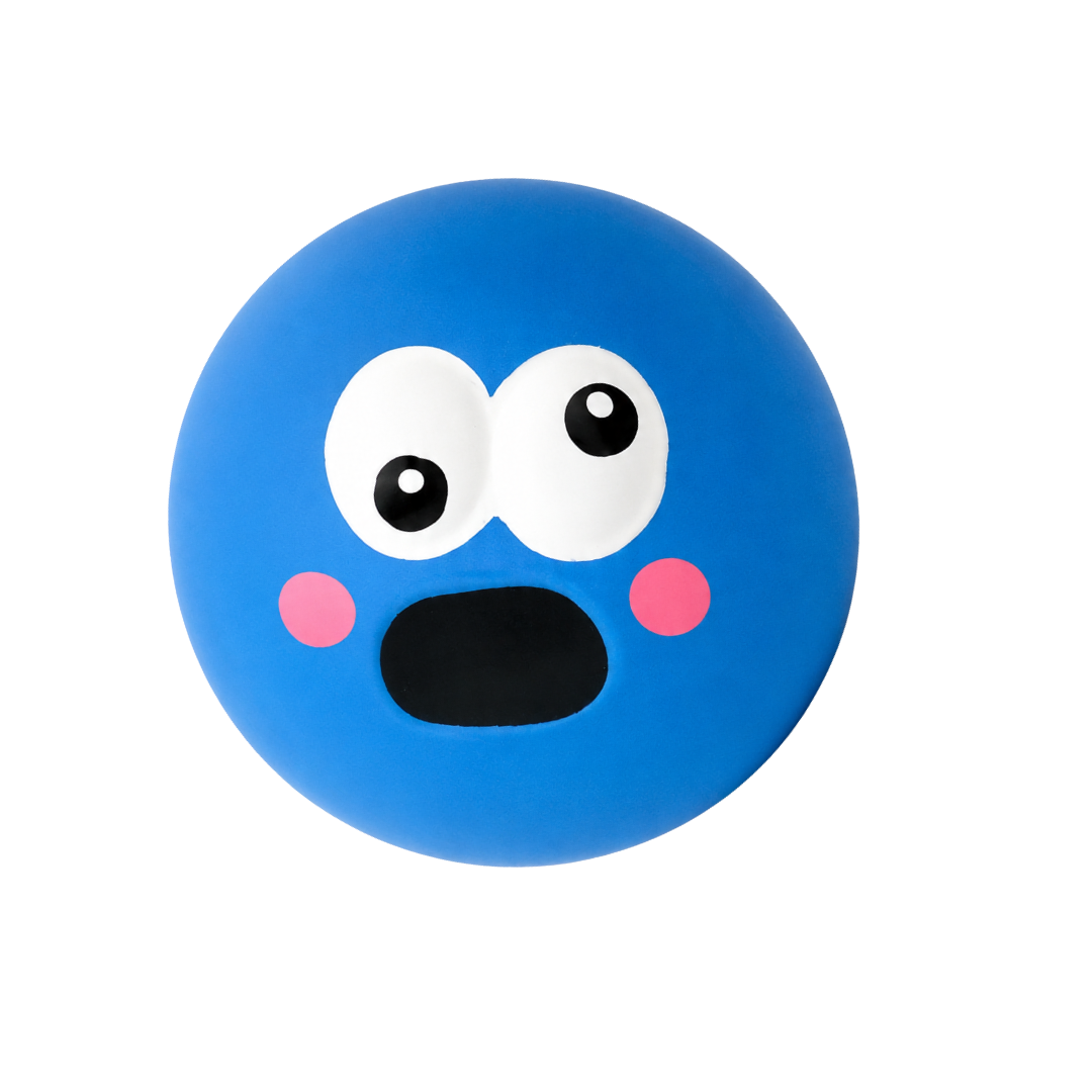 Squeaky Rubber Dog Ball Bite Resistant Chew Toy for Interactive Play - Blue