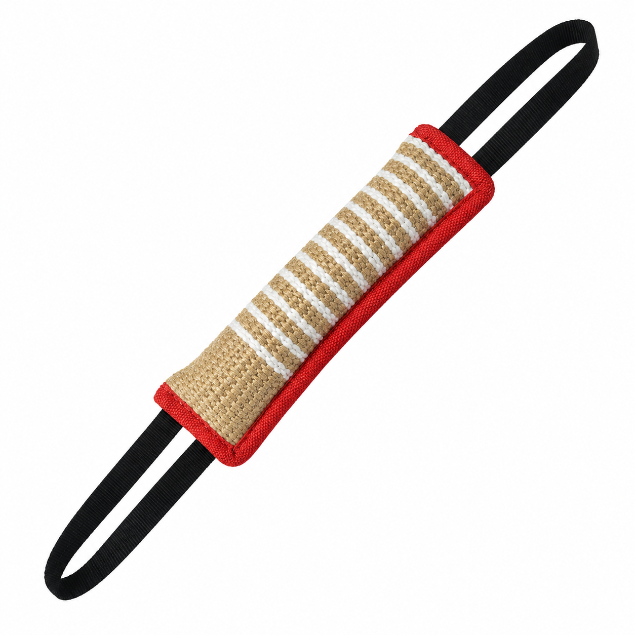 Natural Jute Dog Tug Toy with Two Handles for Interactive Play - Red