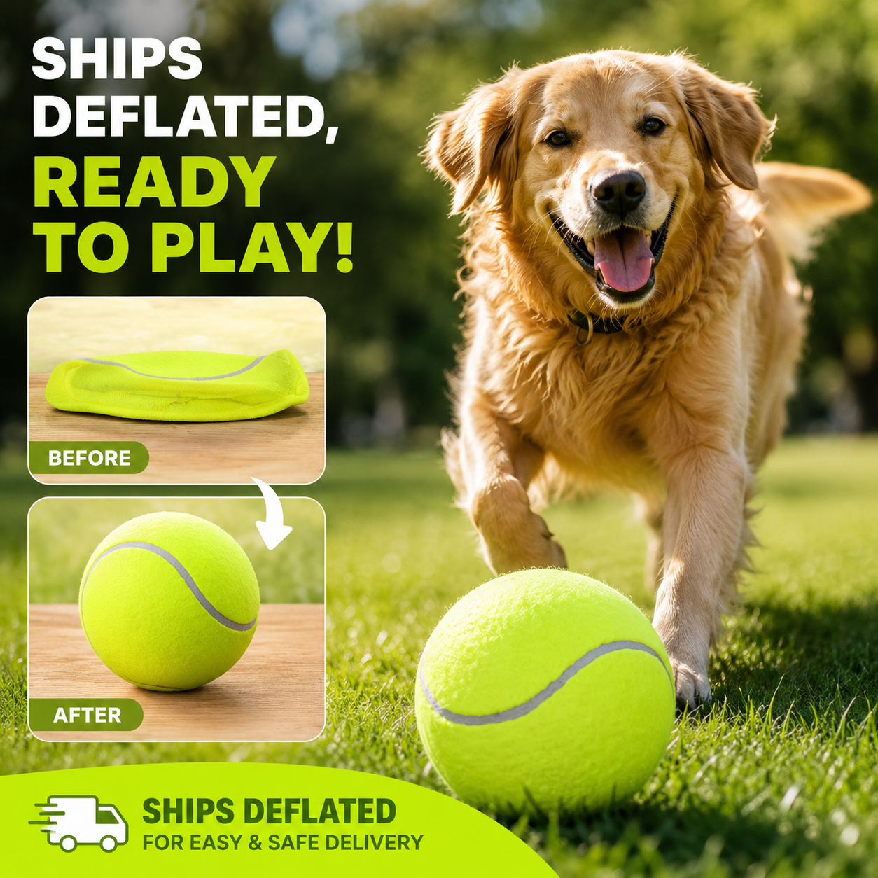 24 CM Giant Tennis Interactive Fetch Play Ball for Dogs