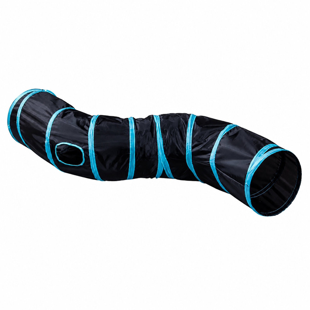 S Shape Cat Tunnel Foldable Interactive Play Tunnel with Peek Hole for Indoor Cats