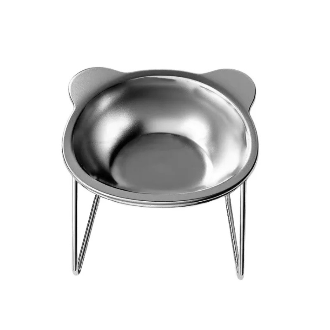 Stainless Steel Raised Pet Food Bowl with Stable Stand for Cats and Dogs