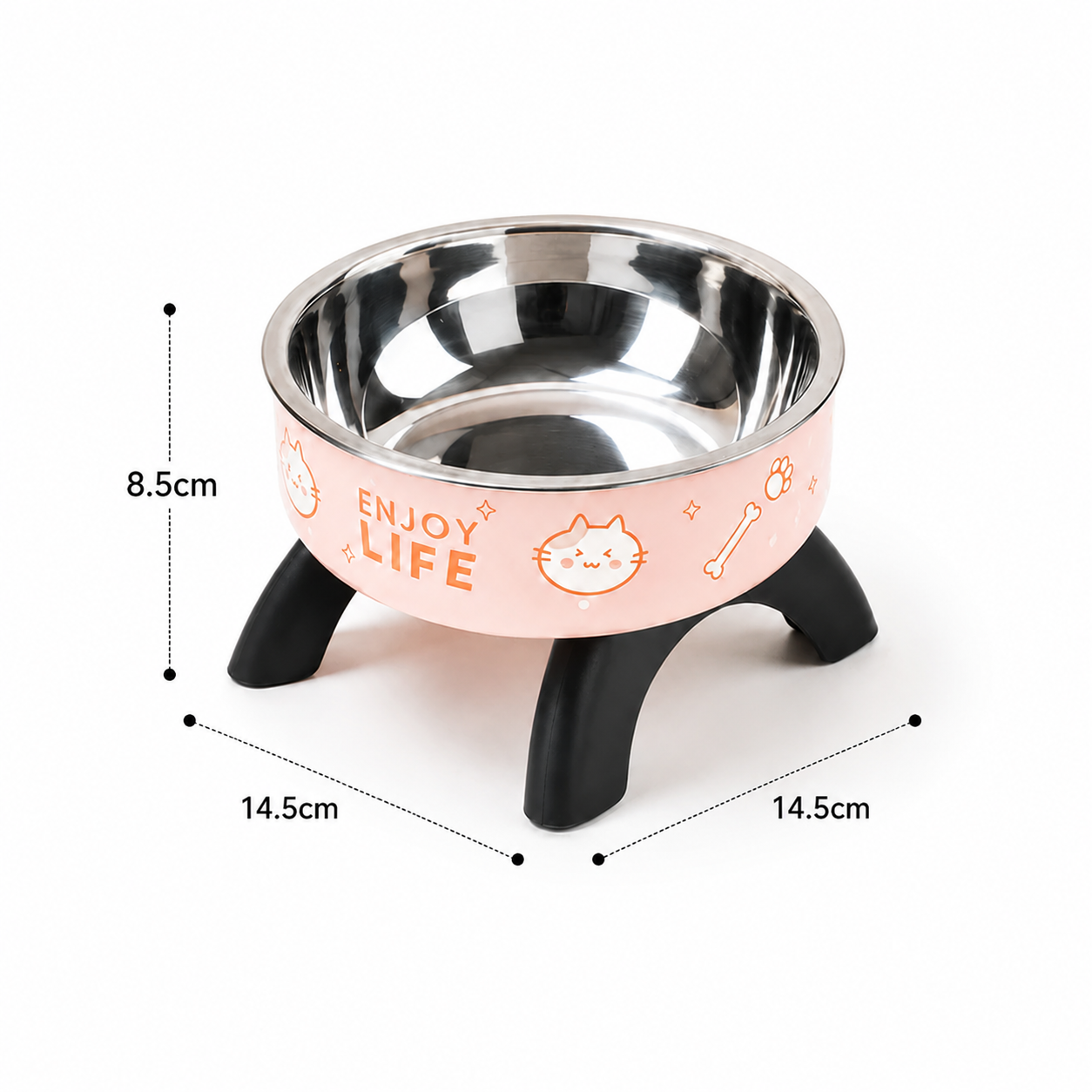 Stainless Steel Pet Feeding Bowl with Non-Slip Base for Cats and Small Dogs
