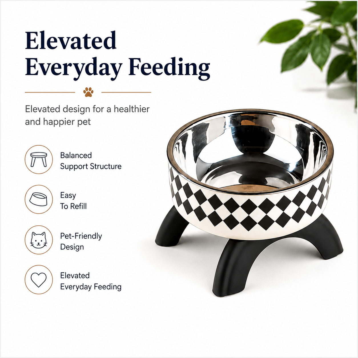 Pet Feeding Bowl with Elevated Design for Cats and Small Dogs