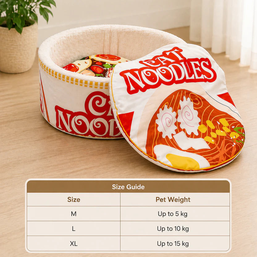 Semi Enclosed Plush Cat Bed Noodles Pet Nest with Removable Cover for Cats