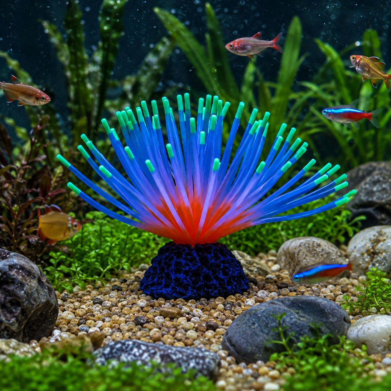 Coral Lotus Aquarium Ornament