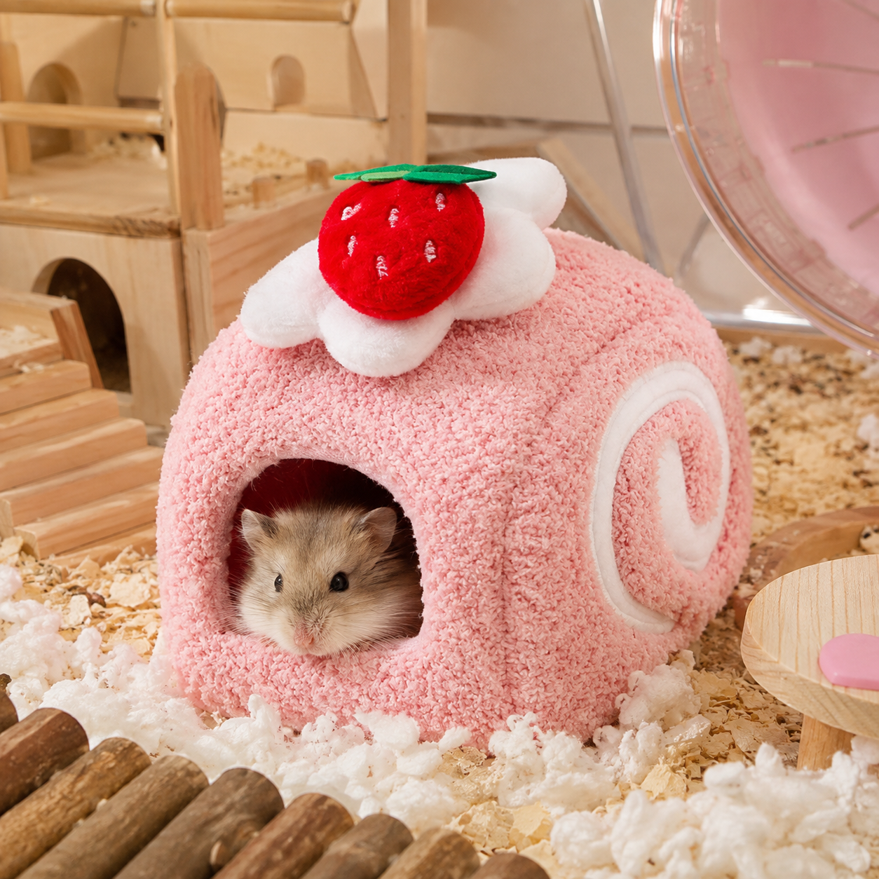 Hamster Cake Roll Bed with Semi Enclosed Design