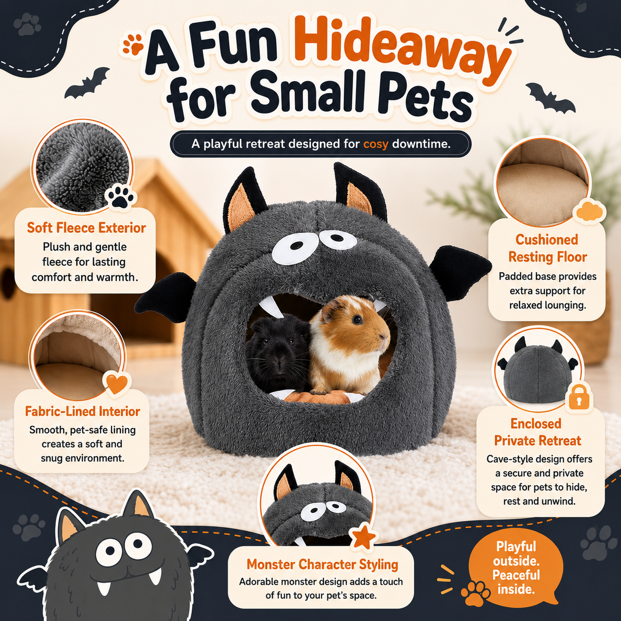 Small Animal Monster Hideout Bed