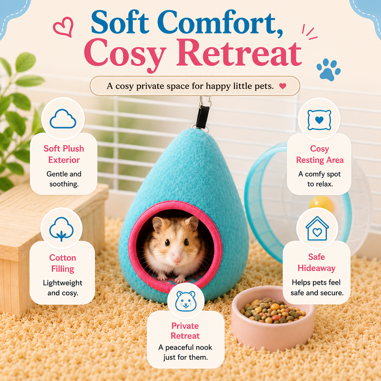 Soft Cozy Hanging Hamster Bed