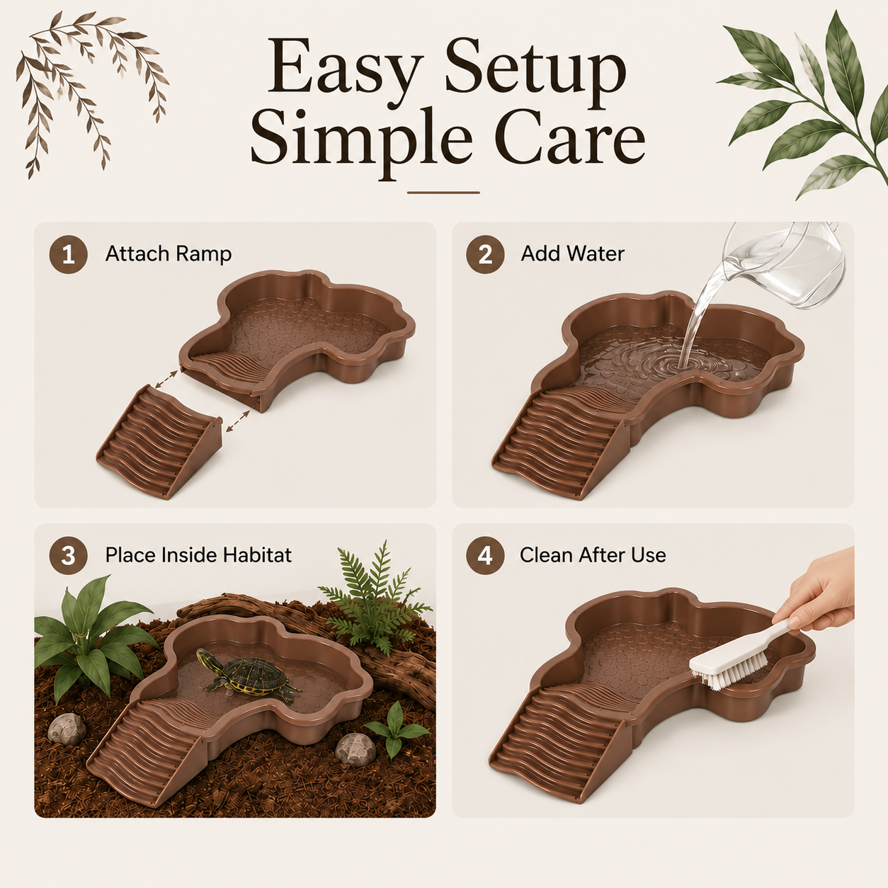 Reptile Bathing Pool with Access Ramp