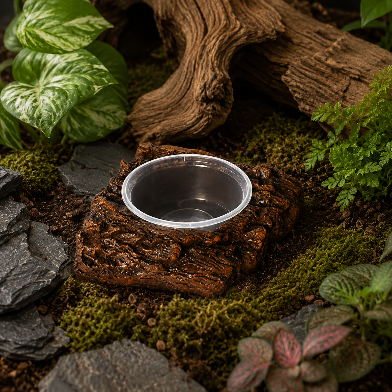 Imitation Rock Reptile Feeding Bowl