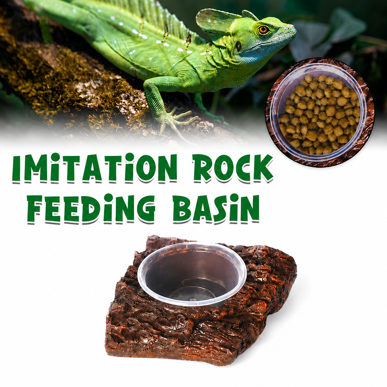 Imitation Rock Reptile Feeding Bowl