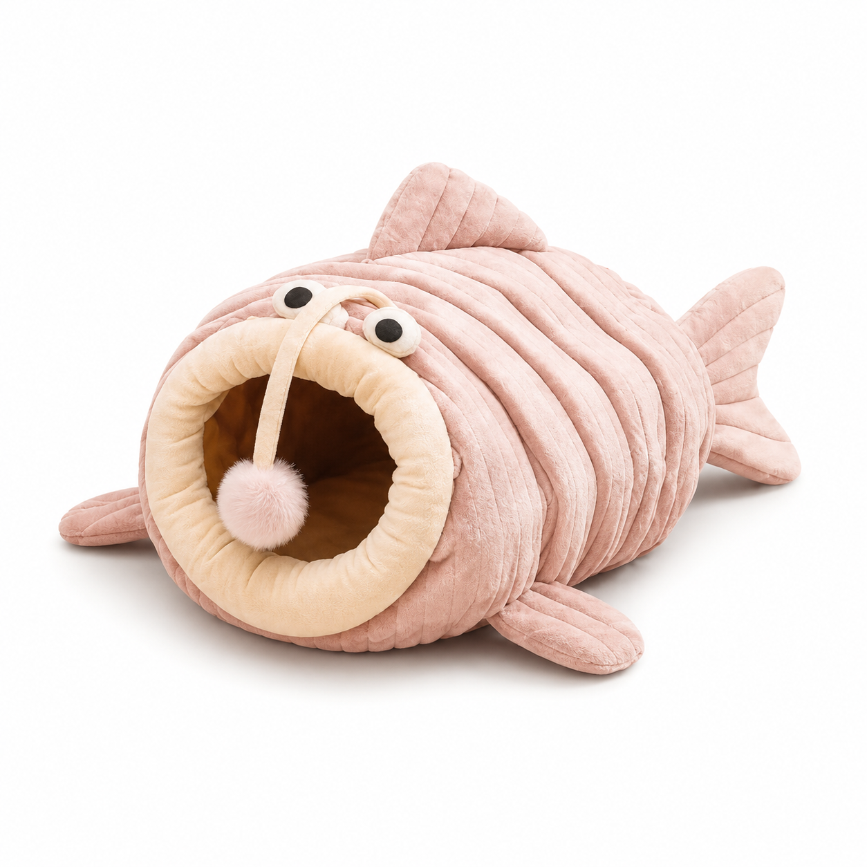 Lantern Fish Shaped Plush Cat Cave Bed