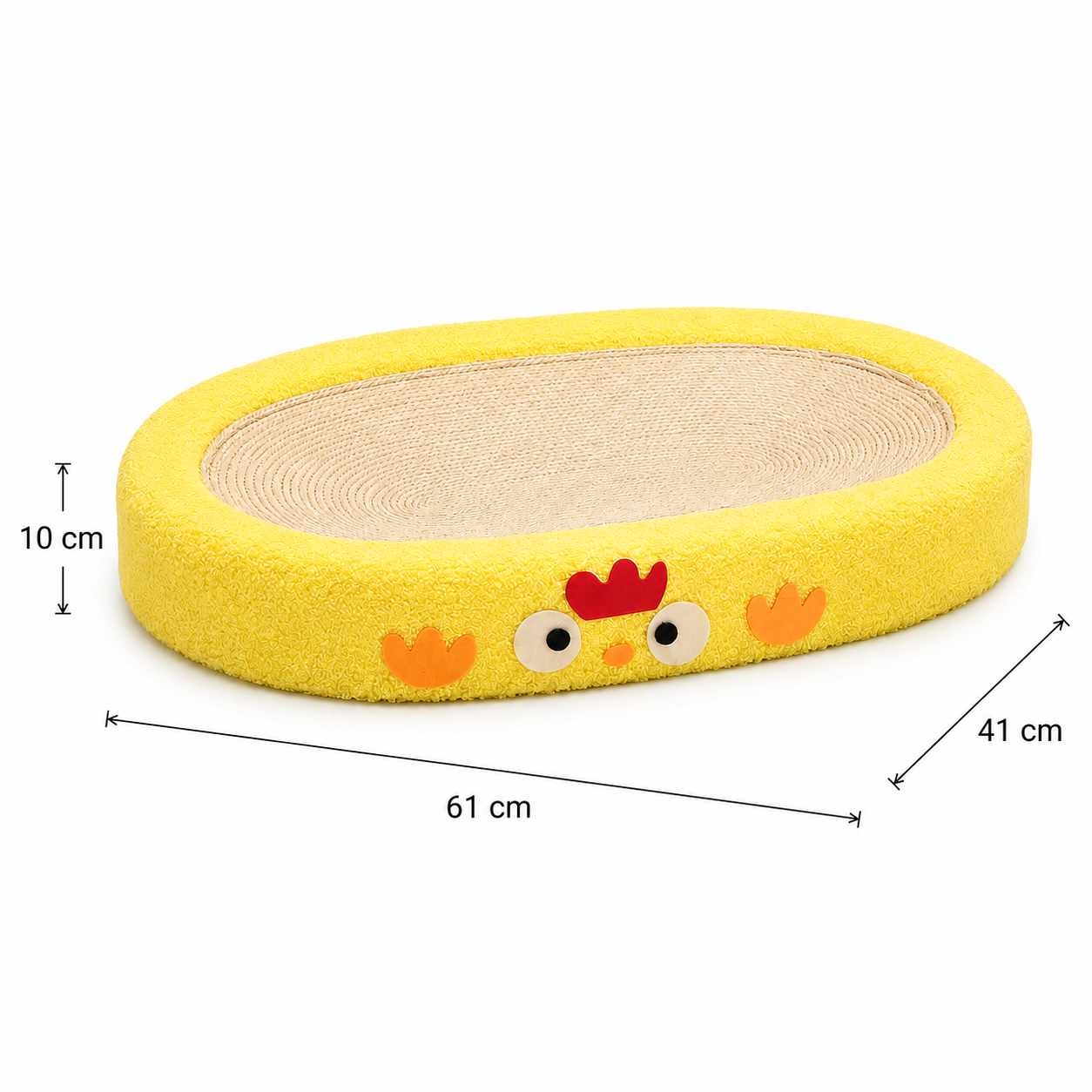 Oval Cat Scratcher Bed with Sisal Scratching Pad