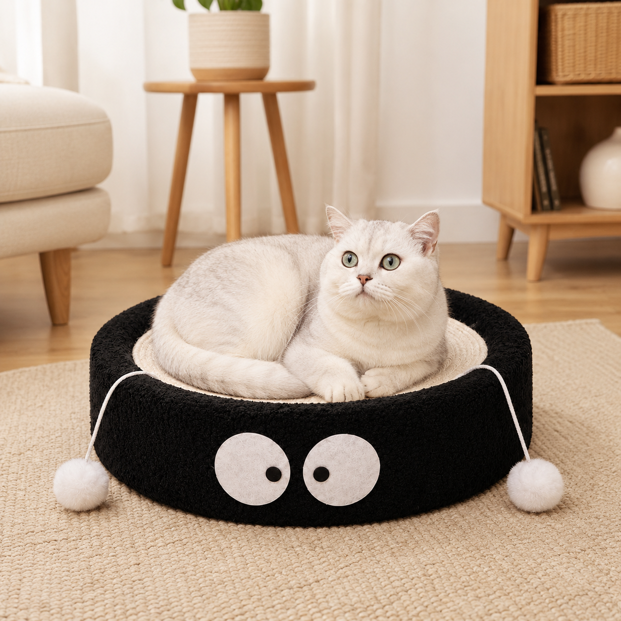Round Cat Scratcher Bed with Sisal Scratching Pad