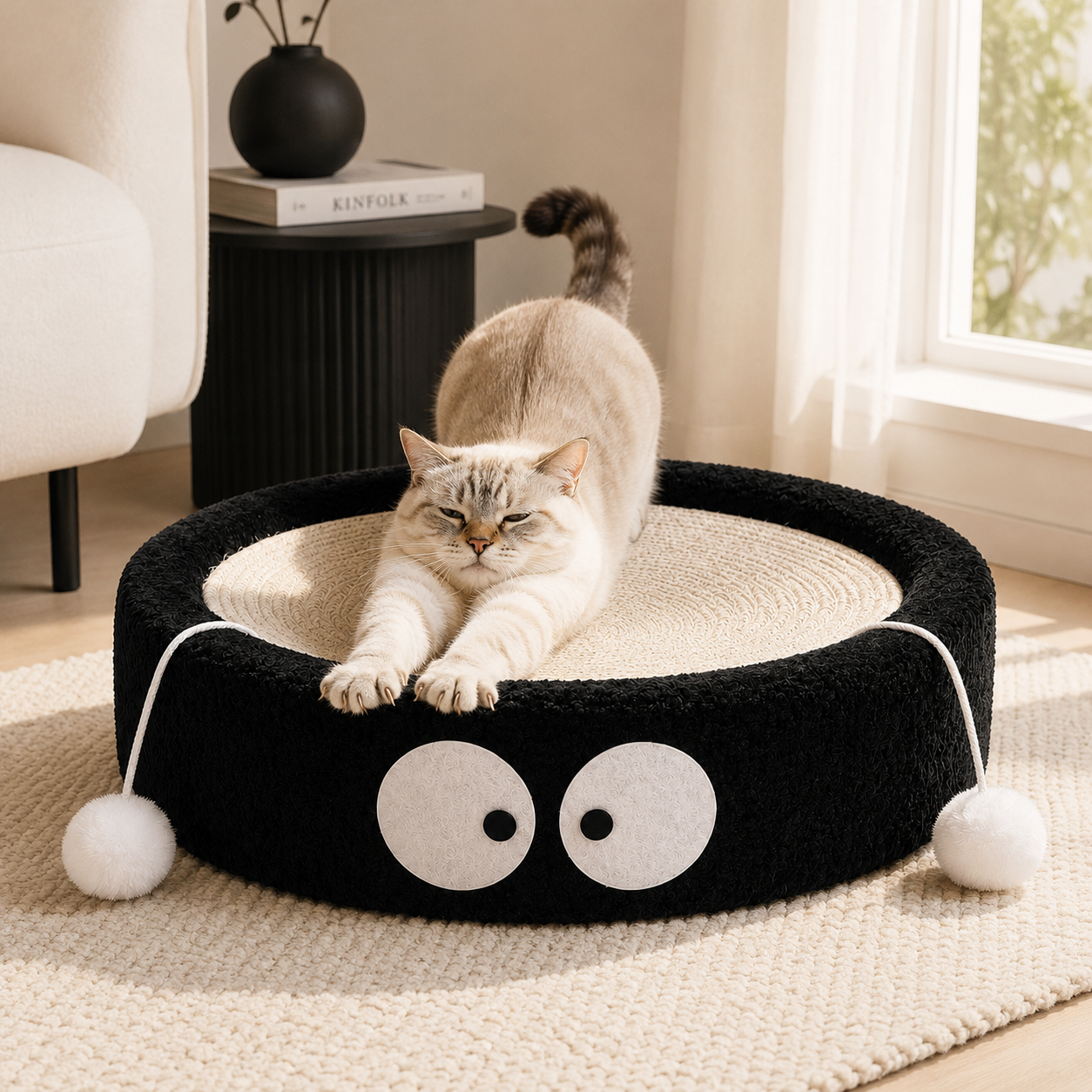Round Cat Scratcher Bed with Sisal Scratching Pad