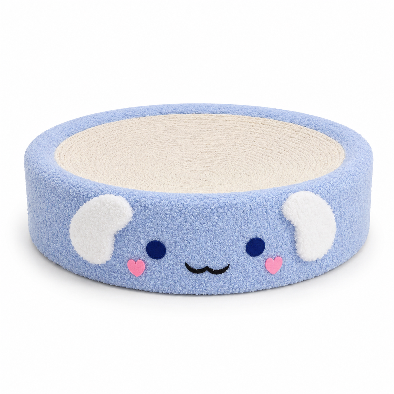 Round Plush Lounger Cat Scratcher Bed with Sisal Surface