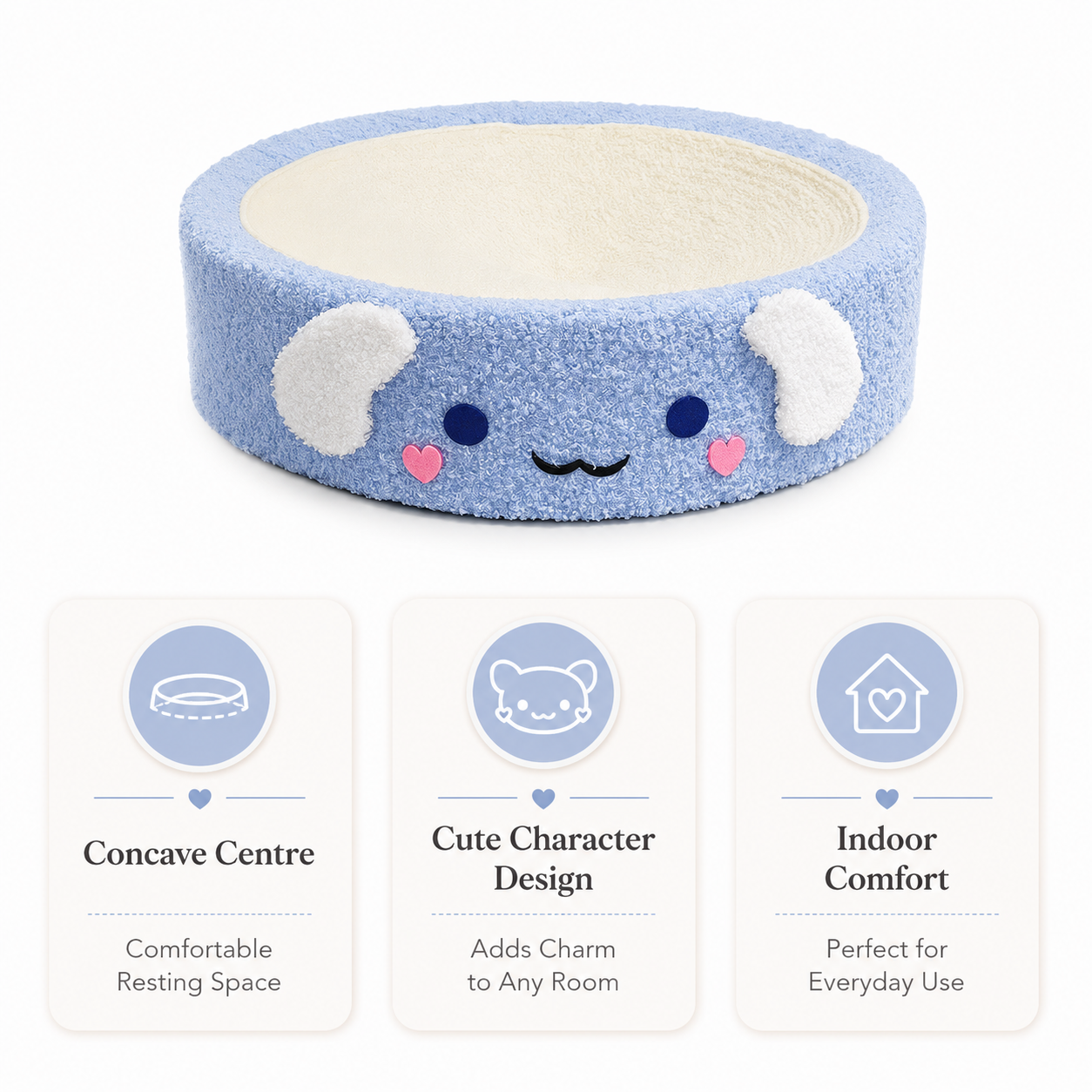 Round Plush Lounger Cat Scratcher Bed with Sisal Surface