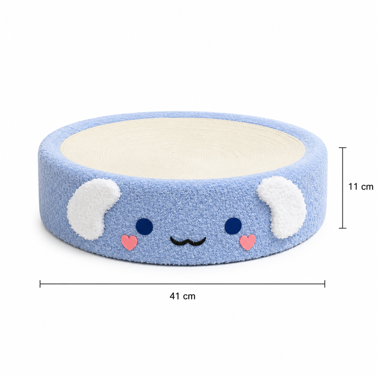 Round Plush Lounger Cat Scratcher Bed with Sisal Surface