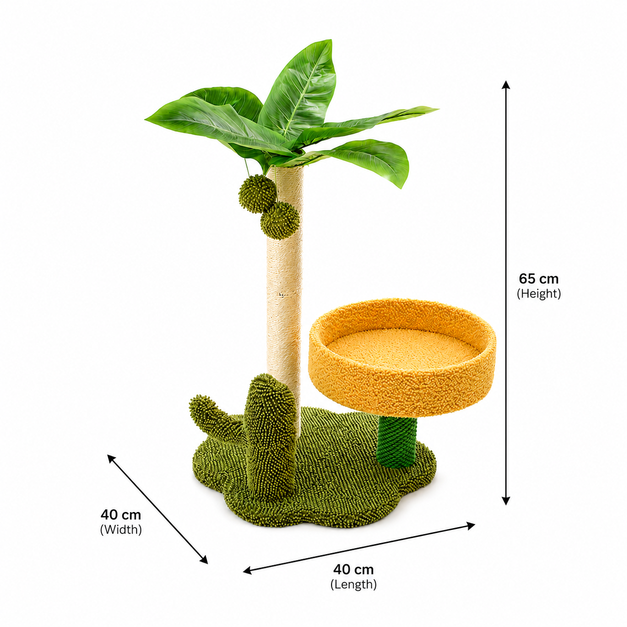 Compact Cat Tree with Sisal Scratching Post Plush Bed