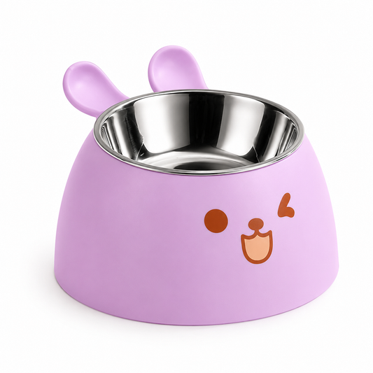 Elevated Cat Feeding Bowl - Purple