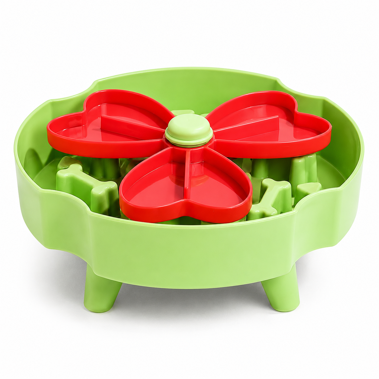 Detachable Rotating Pet Feeding Bowl - Green