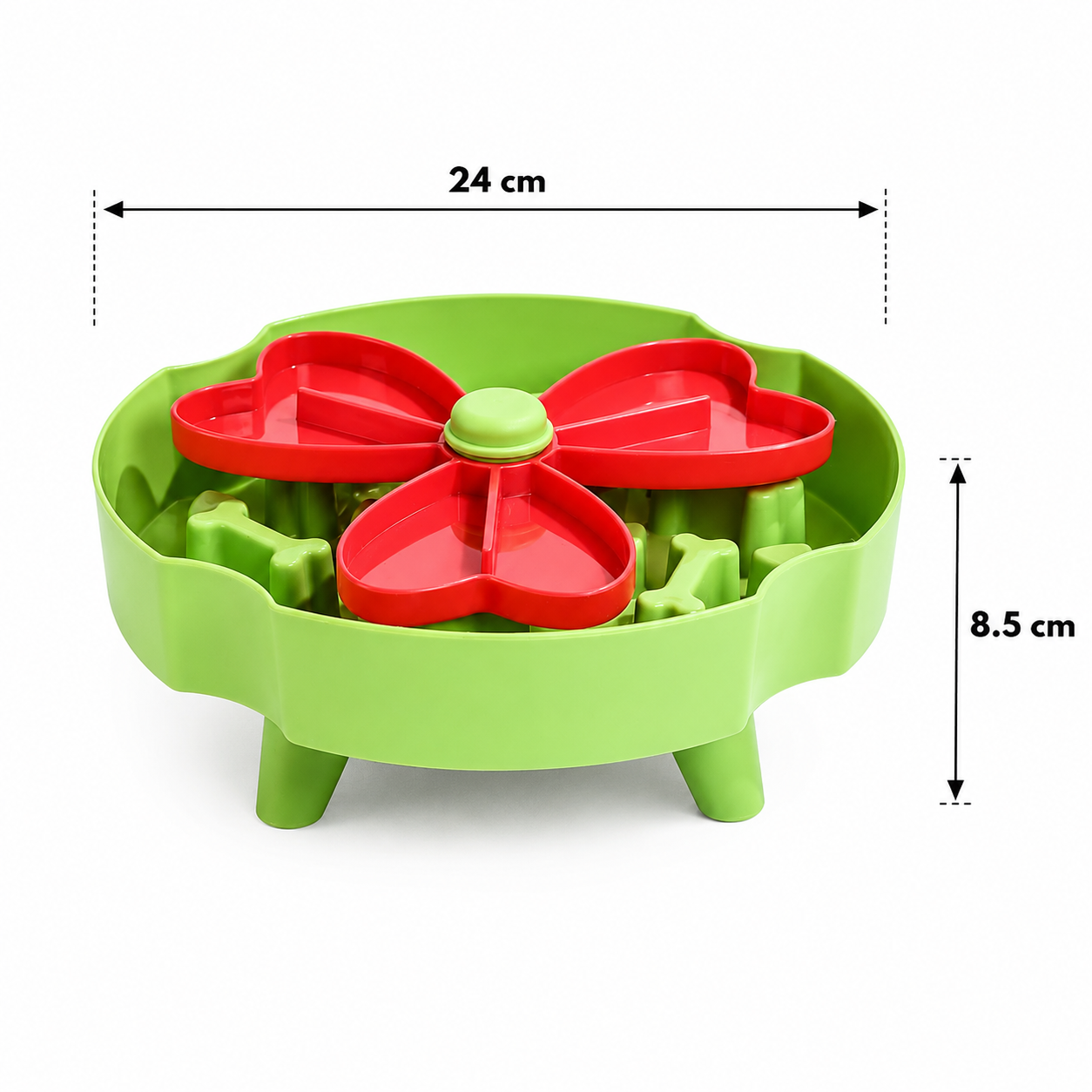 Detachable Rotating Pet Feeding Bowl - Green