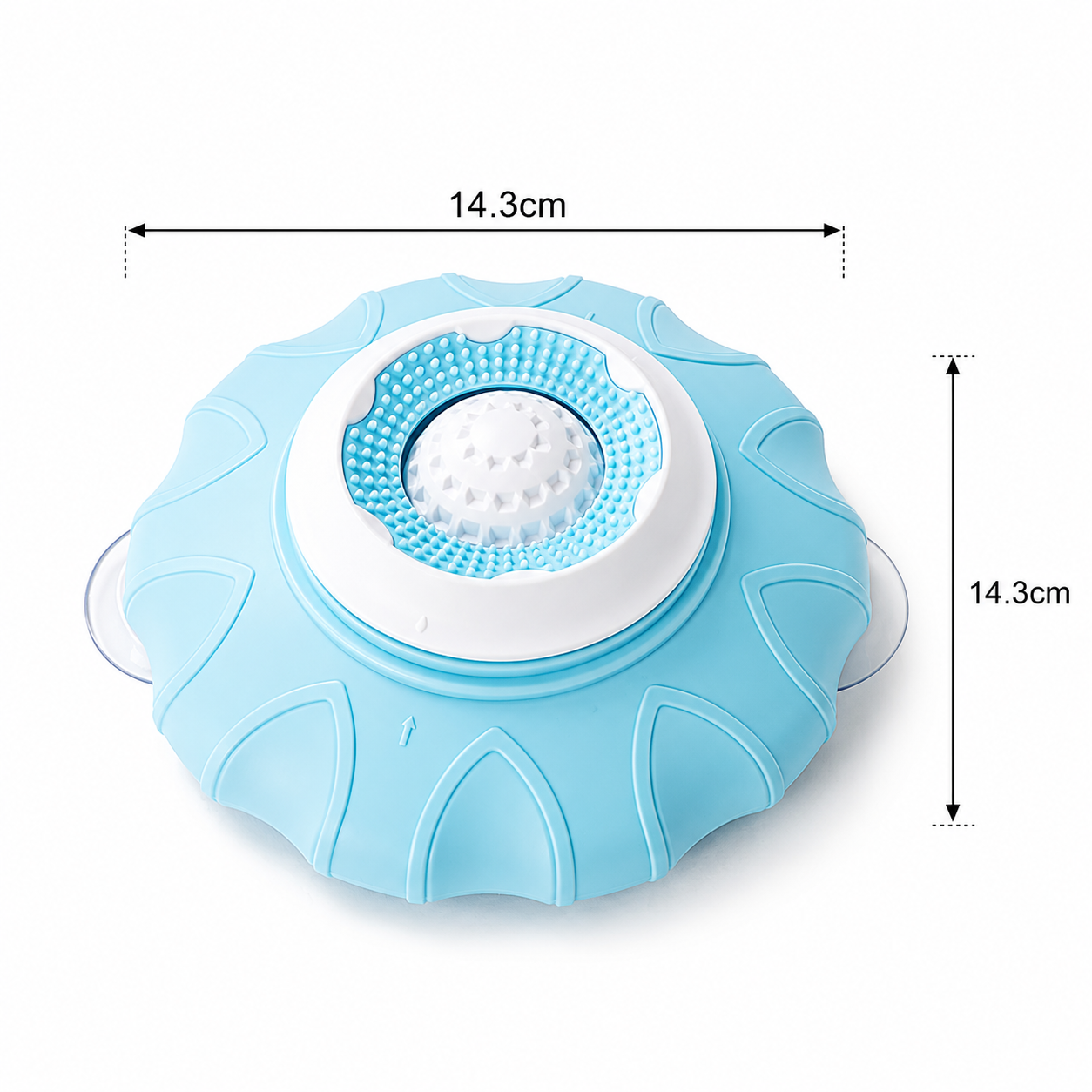 Pet Slow Feeder Bowl with Rotating Lick Pad - Blue