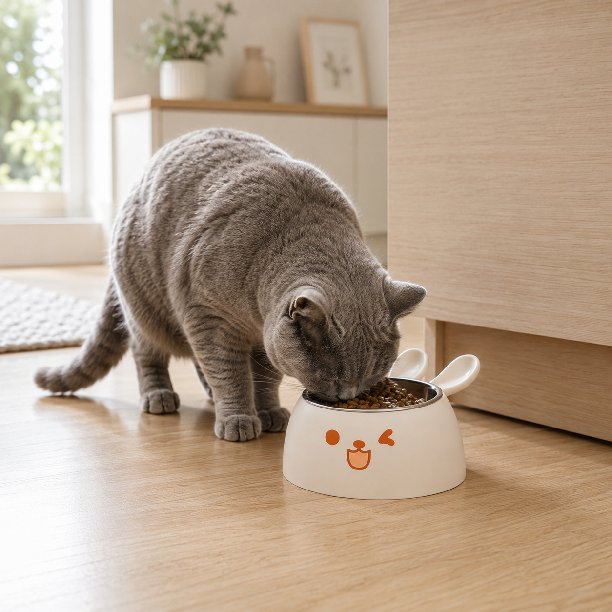 Elevated Cat and Small Dog Feeding Bowl - White