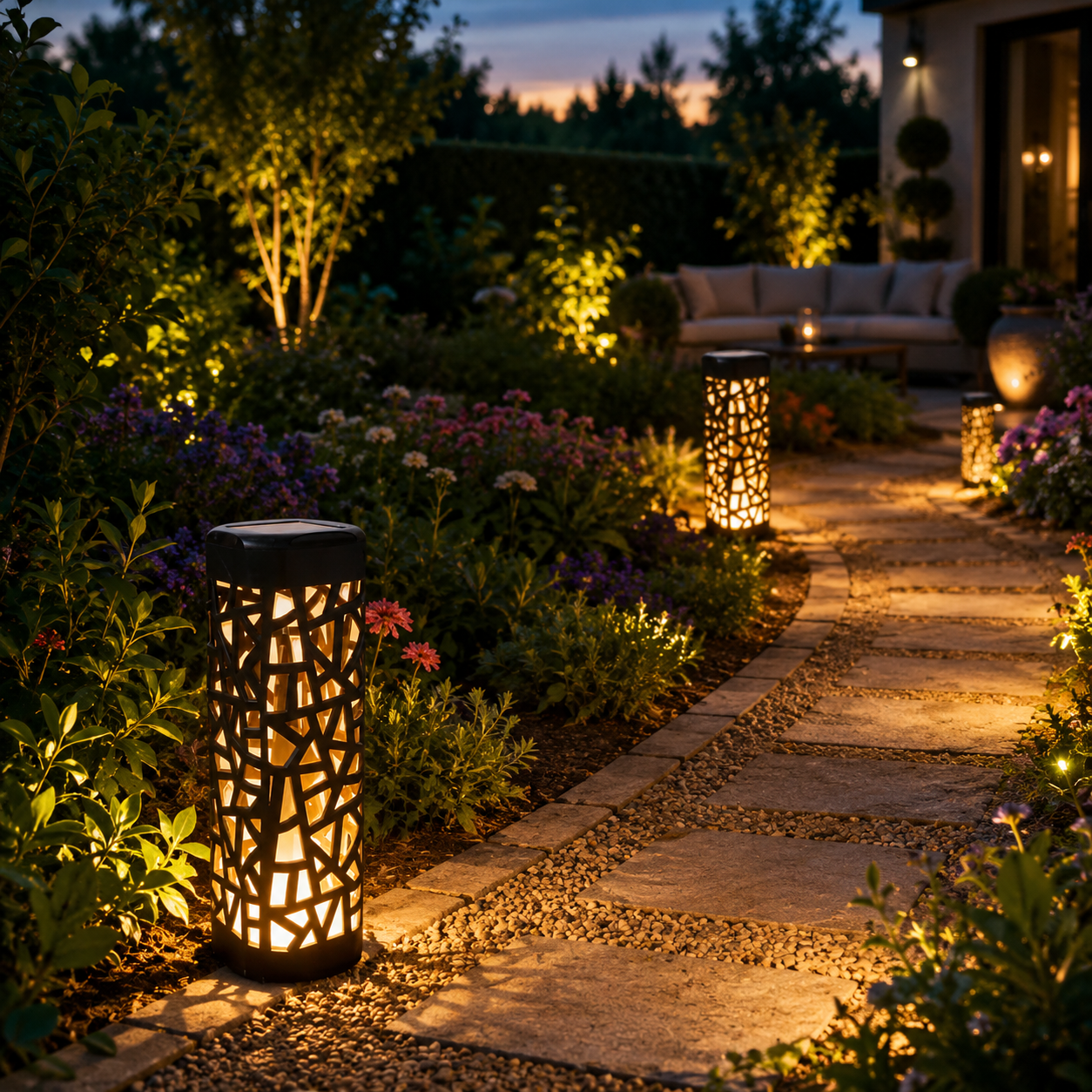 6 PCS Solar Garden Lights - Warm light
