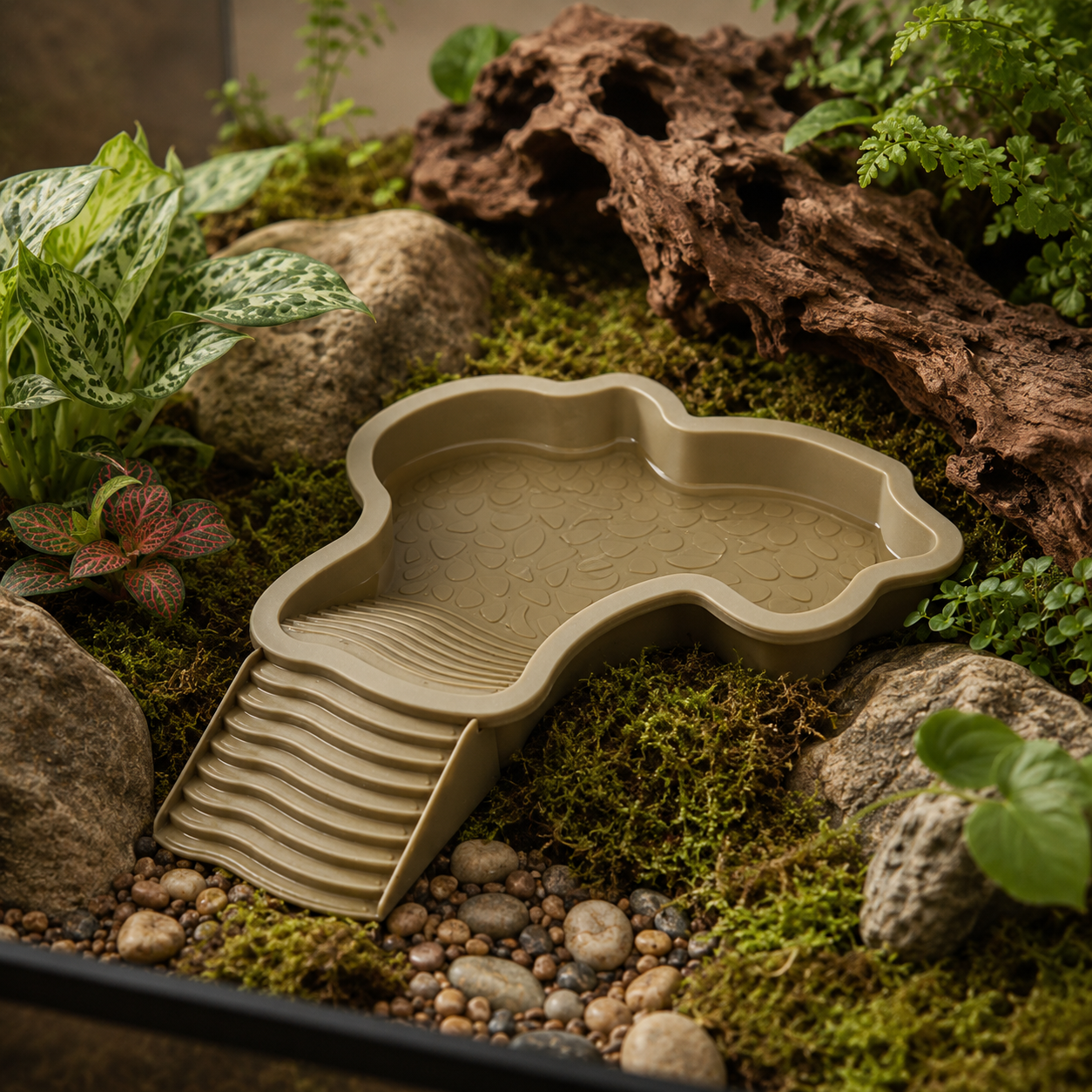 Reptile Bath Tub with Ramp