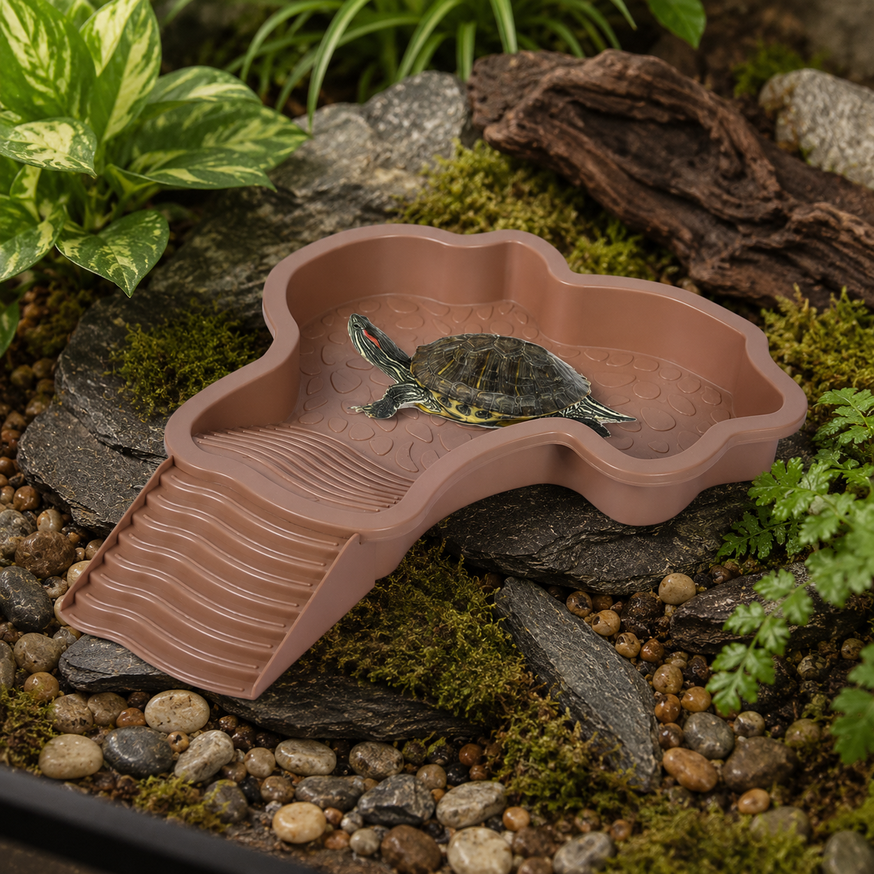 Reptile Bathing Pool with Access Ramp