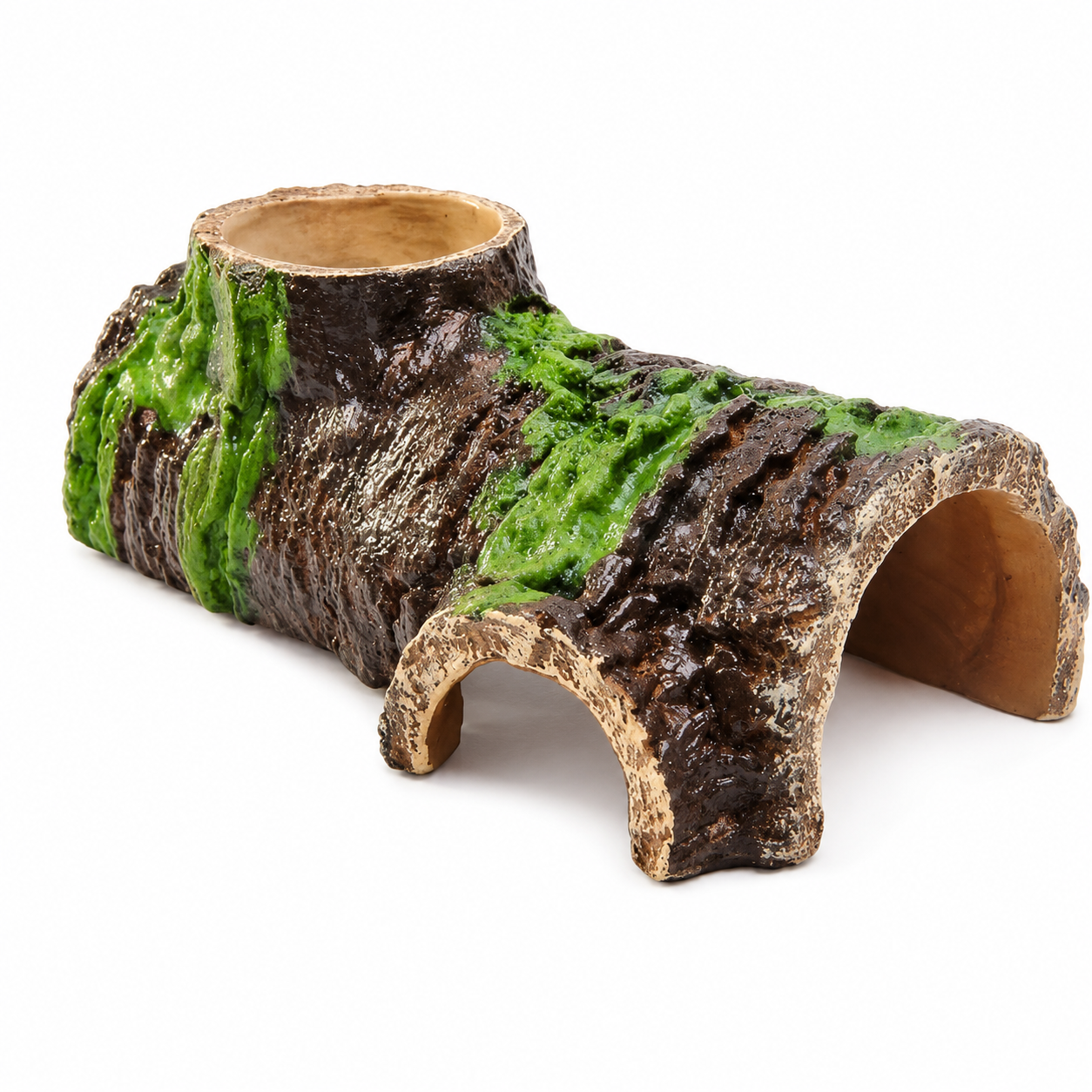 Natural Resin Reptile Hide Cave with Basking Platform