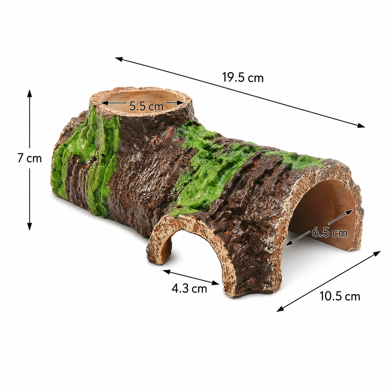 Natural Resin Reptile Hide Cave with Basking Platform