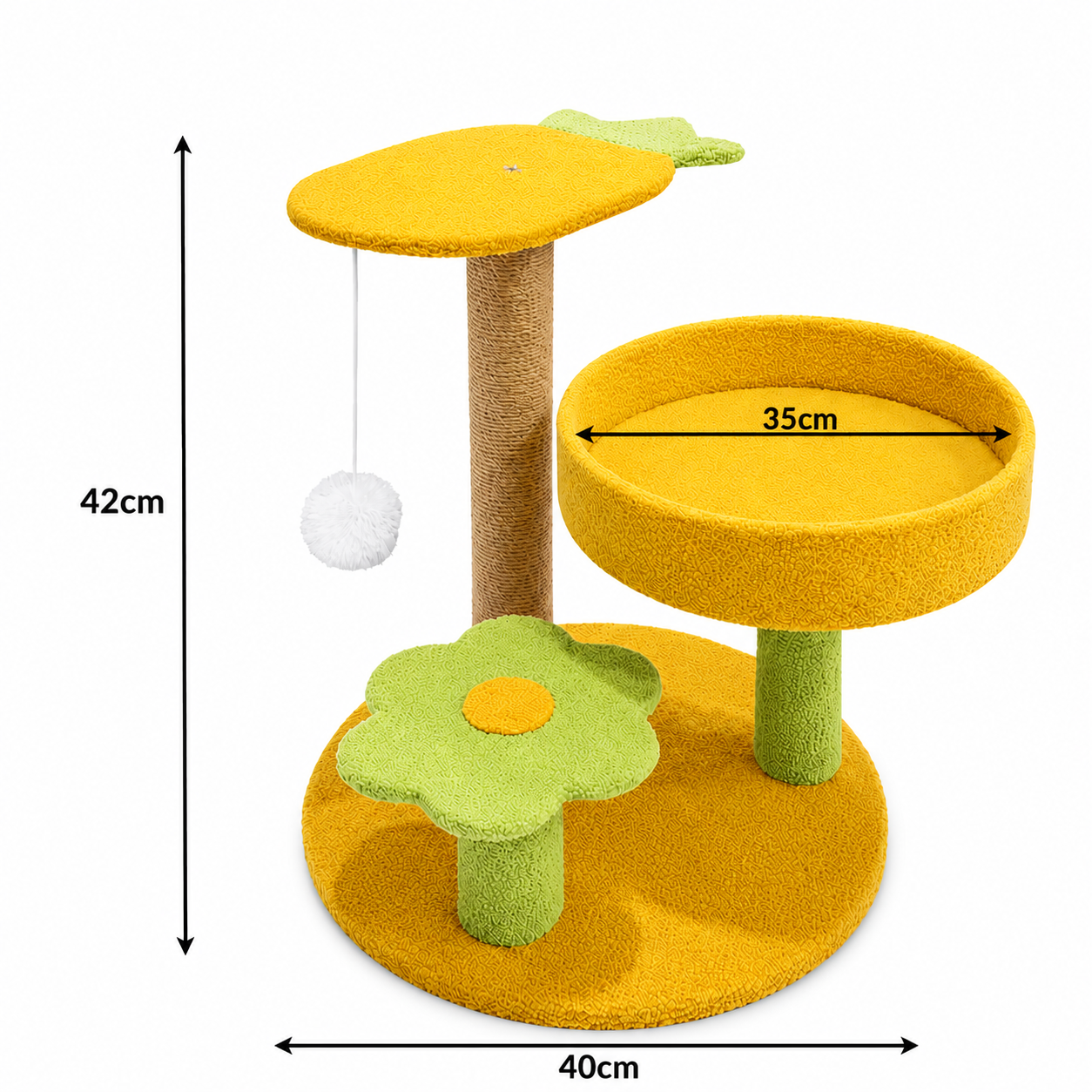 Pineapple Cat Tree with Scratching Post and Cozy Perch