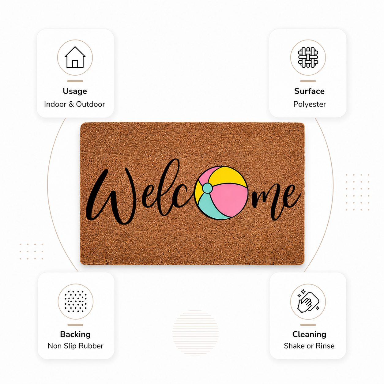 Welcome Beach Ball Doormat
