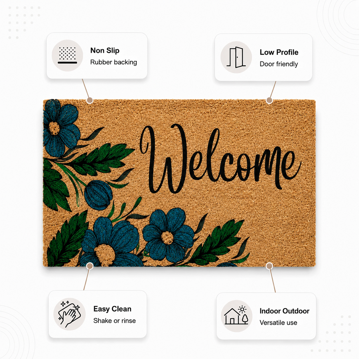 Welcome Floral Doormat