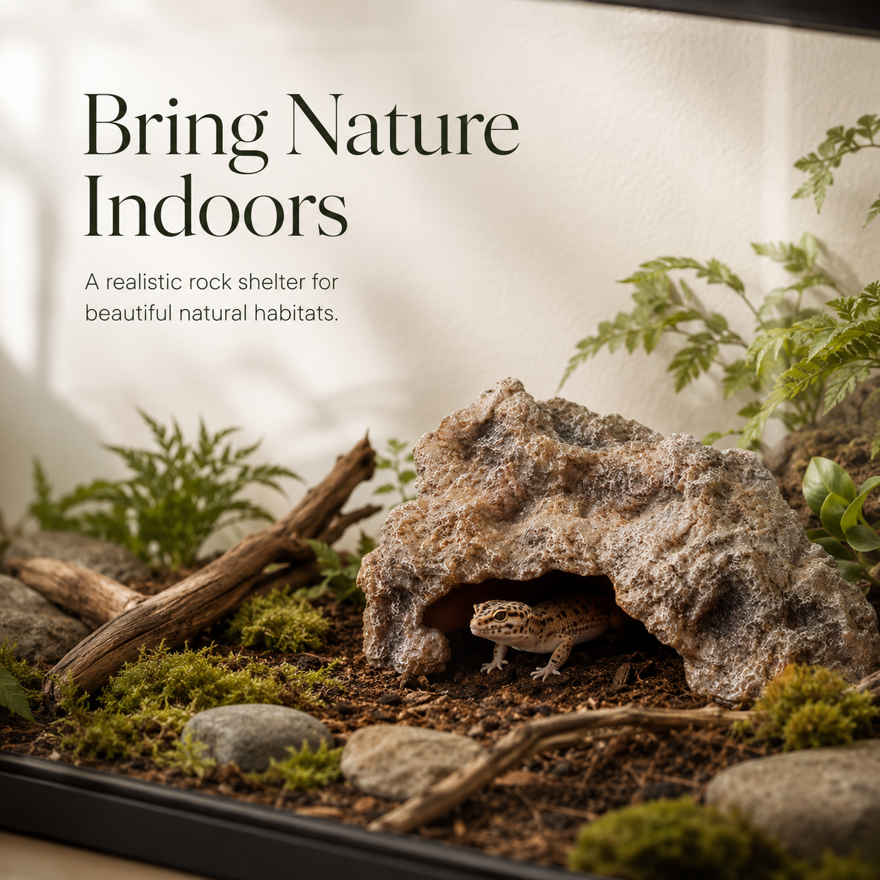 Natural Resin Rock Reptile Hide Cave