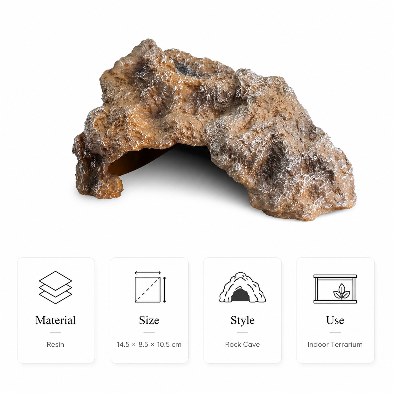 Natural Resin Rock Reptile Hide Cave