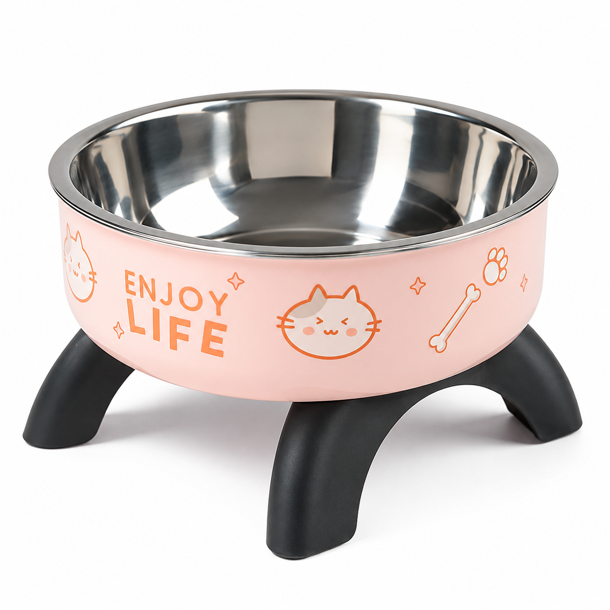 Stainless Steel Pet Feeding Bowl with Non-Slip Base for Cats and Small Dogs